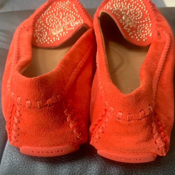 Coach Red Moccasins with Studded Detail - Picture 8 of 8